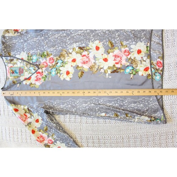 Johnny Was 100% silk Floral Tunic Size Small Multicolor Top lightweight Boho - Picture 4 of 7